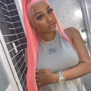 YesLaLa Pink Bone Straight Pre-plucked 13*4 13*6 Lace Front Wig Human Hair