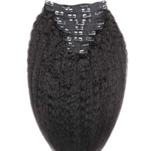 YesLaLa Natural Color Kinky Straight Doubledrawn Real Best Human Hair Clip In Hair Extensions Wholesale
