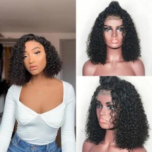 YesLaLa Curly Bob Haircut Kinky Curly Hair Short Bob Haircuts Lace Front Wigs Human Hair