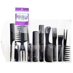 Comb Set 10 Pieces Of Plastic Cross Border Comb For Hair Cutting Various Types Of Hair Oil Head Black Comb