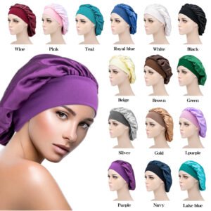 Hair And Wig Satin Drawstring Day and Night Cap