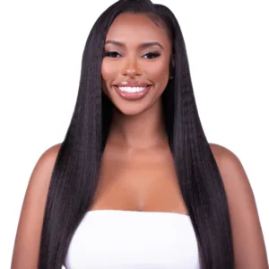 Seamless Clip-In Kinky Straight Hair Extensions Double Drawn For Girls Human Hair