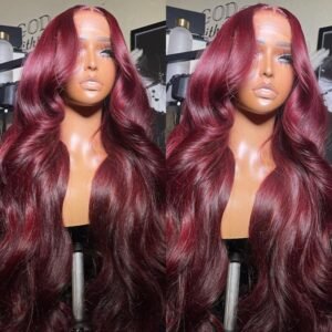 YesLaLa HD Lace Burgundy Hair 13*4 13*6 Lace Frontal Human Hair Wig Loose Wave Style