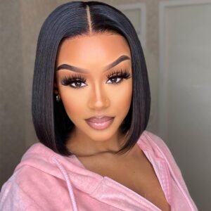 YesLaLa Straight Hair Glueless 5×5 HD Undetectable Lace Closure Bob Wig